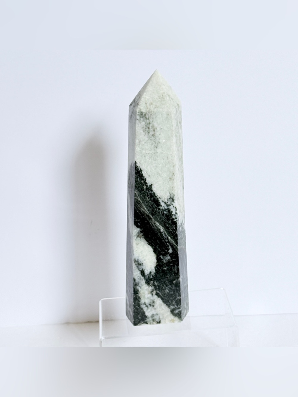 Large 9” Tai Chi Jasper Tower Obelisk – 6 Sided Polished Crystal Point 1091g